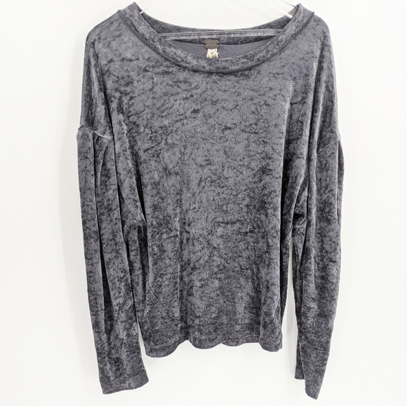 We The Free Crushed Velvet Grey Milan Layering Top - Picture 2 of 8